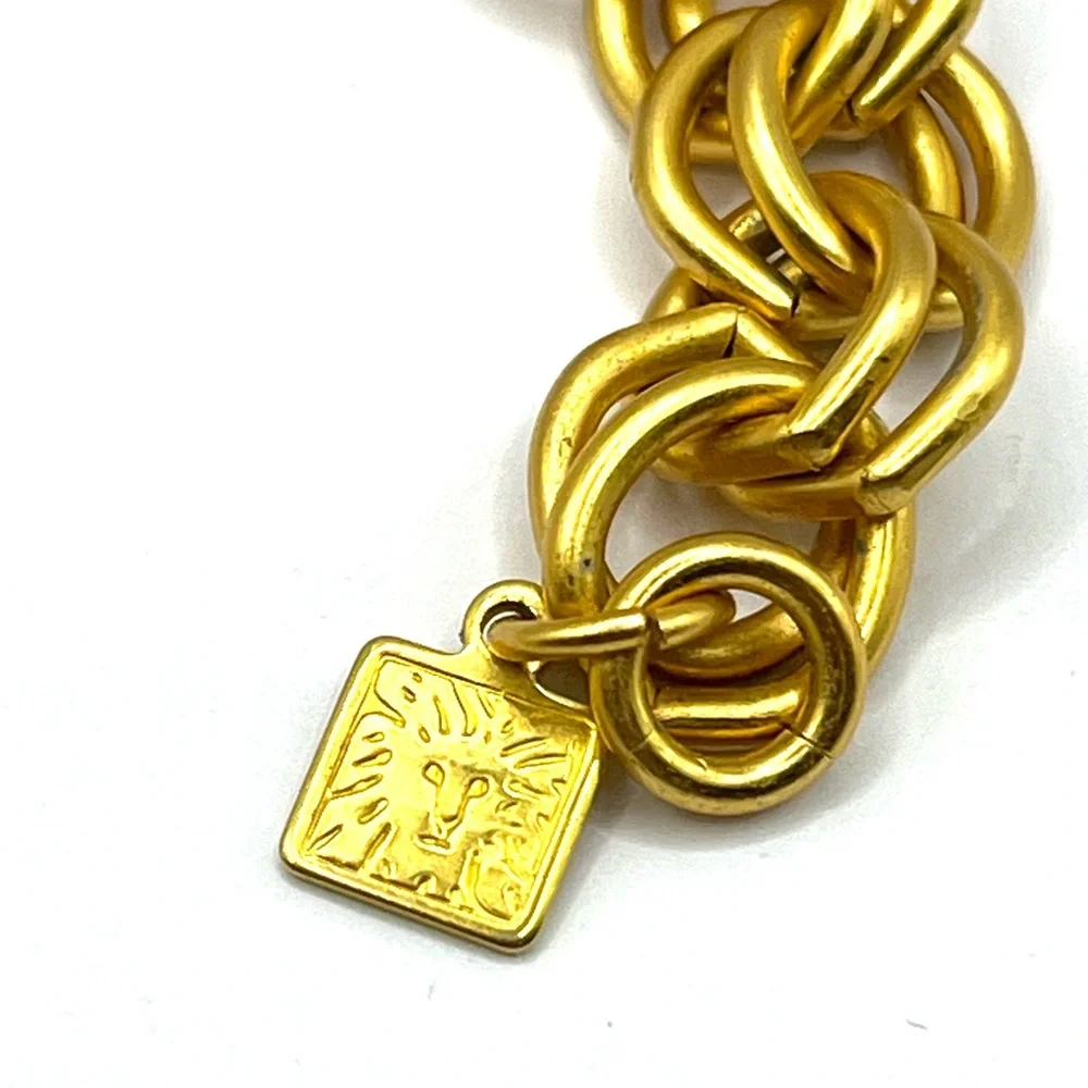 Anne Klein Gold-Tone Double Chain Link Bracelet Vintage
